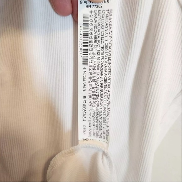 Zara White Midi Ribbed Body-Con Stretchy Tank Sleeveless Dress Womens Sz Small - Picture 5 of 8